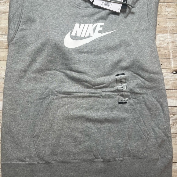NWT 2X Nike Women's Gray Sportswear Club Fleece Logo Pullover Hoodie NWT $70 - Picture 5 of 5